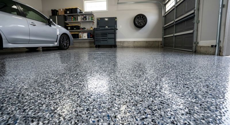 Speckled Garage Floor Painting in Greenville, SC