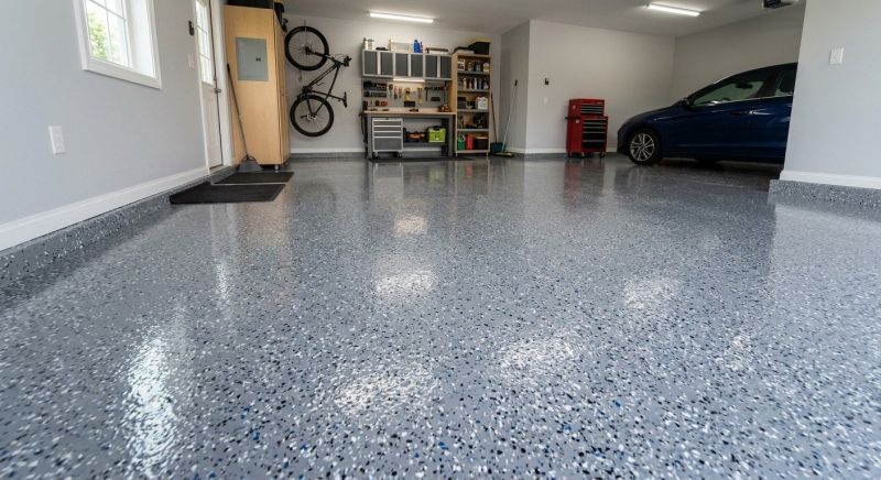 Speckled Garage Floor Painting in Alexandria, VA