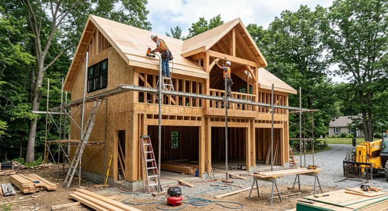 Two Story Garage Construction in Conroe, TX